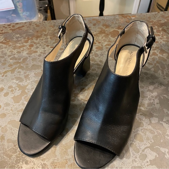 Adrienne Vittadini Shoes Heels Woman’s Leather Bootie Open Toe 7.5 ankle boots - Picture 10 of 10